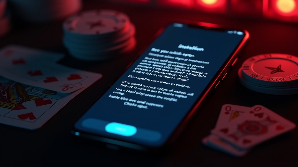 Smartphone bei Installation und erster Einrichtung in einer Casino-Umgebung